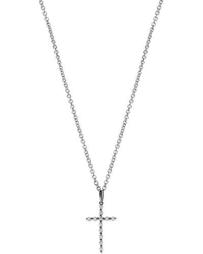 Bony Levy Diamond Cross Pendant Necklace - Blue