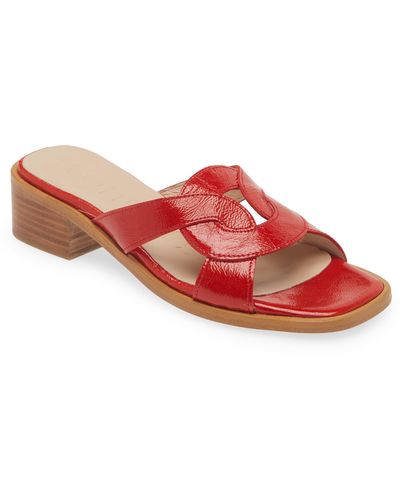 Wonders Leather Slide Sandal - Red