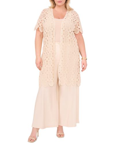 Vince Camuto Crochet Cotton Duster - Pink