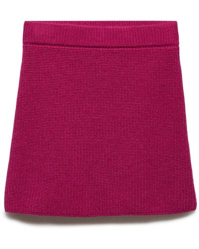 Mango Knit Miniskirt - Purple