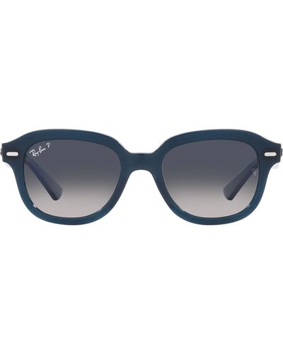Ray-Ban Erik 53mm Gradient Polarized Square Sunglasses - Blue