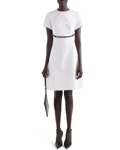 Givenchy Voyou Belted Poplin Dress - White