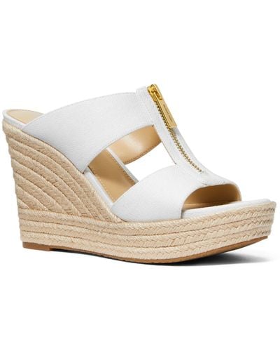 MICHAEL Michael Kors Bradley Espadrille Platform Wedge Sandal - White