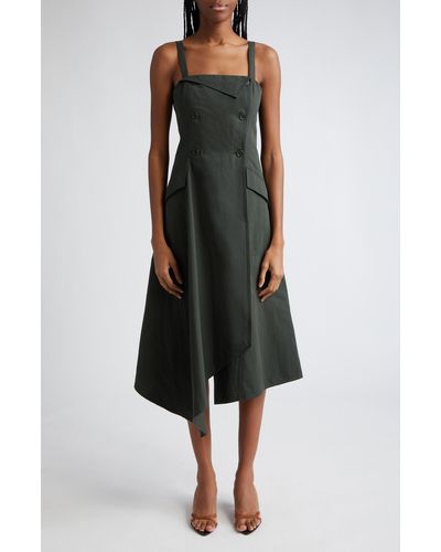 A.L.C. A. L.c. Scarlett Cotton & Linen Asymmetric Dress - Black