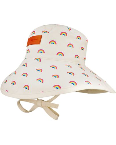 Kurt Geiger Rainbow Print Bucket Hat - White