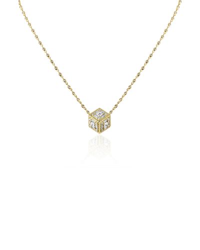 Mindi Mond Clarity Dimensional Diamond Pendant Necklace - Metallic