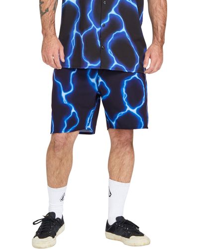Volcom X Travis Spinks Earth Tripper Ascender Water Repellent Performance Shorts - Blue