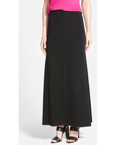Ming Wang A-line Knit Maxi Skirt - Black