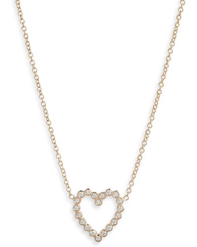 Zoe Chicco 14k Gold Diamond Heart Pendant Necklace - Multicolor