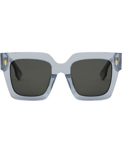 Fendi The Roma 50mm Square Sunglasses - Blue