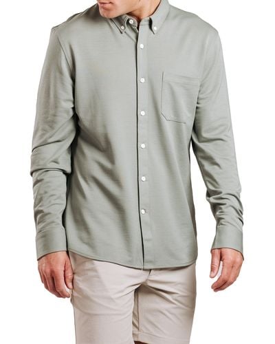 Western Rise Limitless Merino Wool Blend Button-down Shirt - Gray