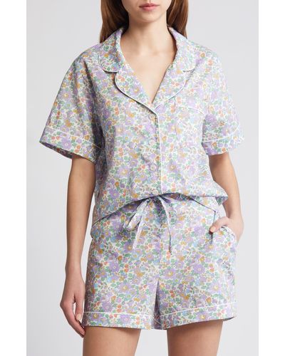 Liberty Classic Tana Floral Cotton Short Pajamas - Gray