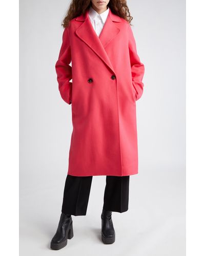 Stella McCartney Iconic Double Breasted Wool Coat - Red
