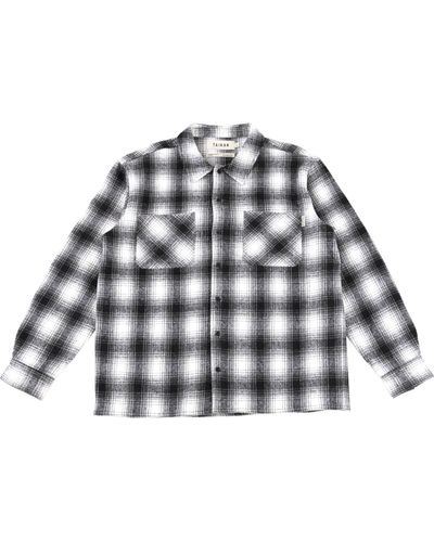 TAIKAN Plaid Heavyweight Button-up Shirt - Black