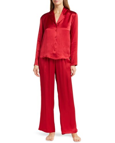 Nordstrom Washable Silk Pajamas - Red