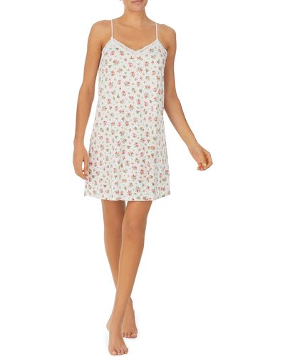 Kate Spade Floral Lace Trim Chemise - White