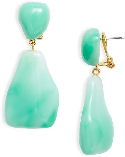 Lele Sadoughi Wilma Holographic Imitation Pearl Drop Earrings - Green