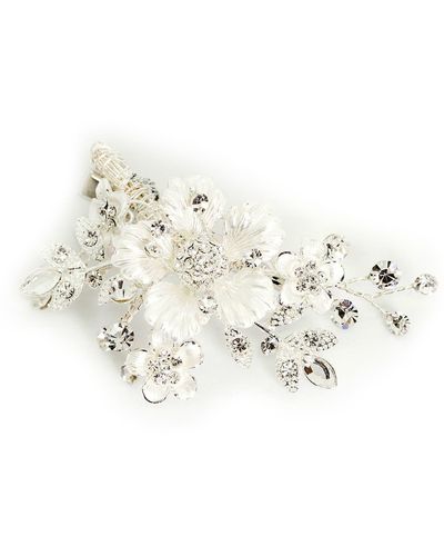 Brides & Hairpins Alessandra Floral Crystal Clip - White