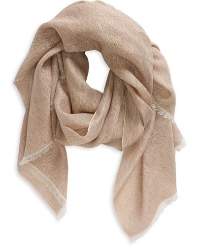 Jane Carr The Summer Cosmos Cashmere Blend Scarf - Natural