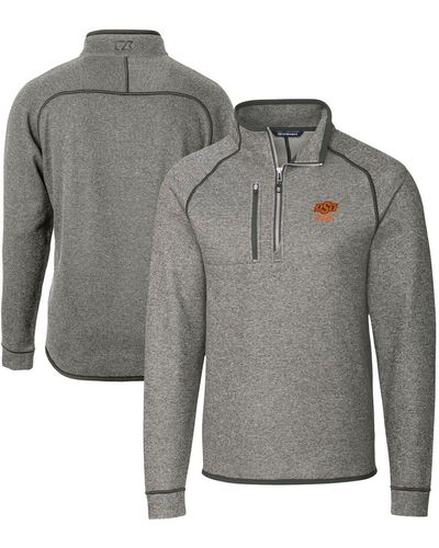 Cutter & Buck Oklahoma State Cowboys Alumni Logo Mainsail Sweater-knit Half-zip Pullover Jacket At Nordstrom - Gray