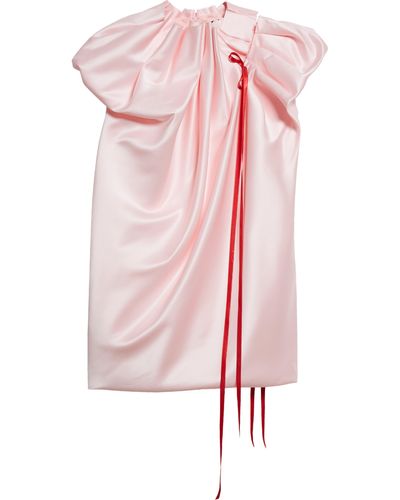 Simone Rocha Pleated Satin Minidress - Pink