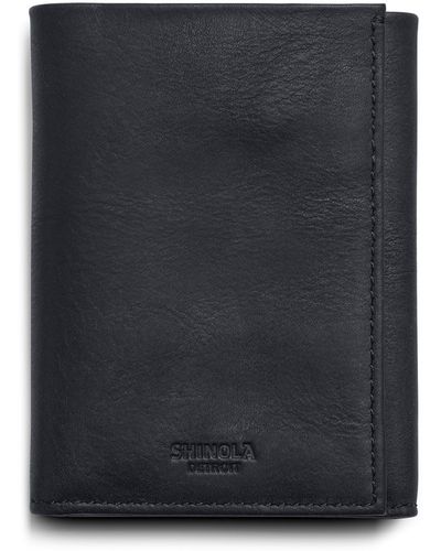 Shinola Rfid Leather Trifold Wallet - Black