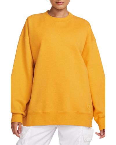 Nike Flight Fleece Oversize Crewneck Sweatshirt - Yellow