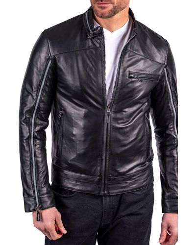 Comstock & Co. Leather Moto Jacket - Black