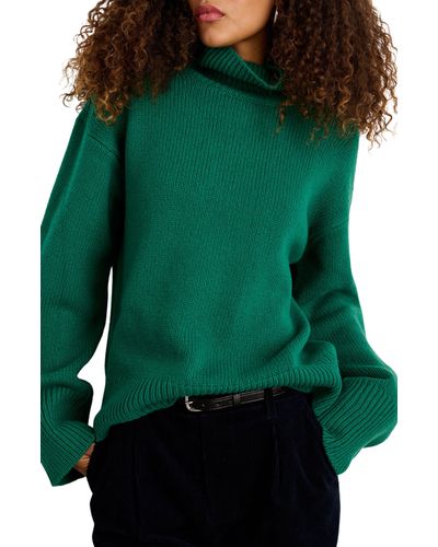 Alex Mill Betty Merino Wool Blend Turtleneck Sweater - Green