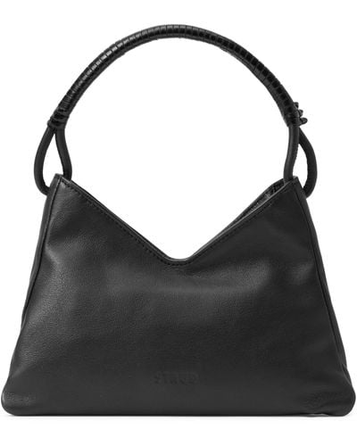 STAUD Valerie Leather Shoulder Bag - Black