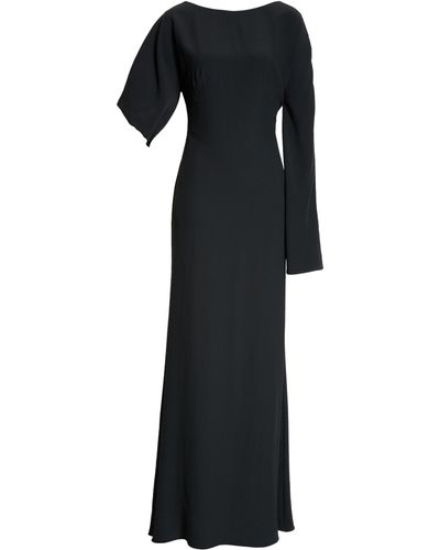 Alexander McQueen Asymmetric Sleeve Gown - Black