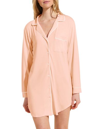 Eberjey Gisele Jersey Knit Sleep Shirt - Pink
