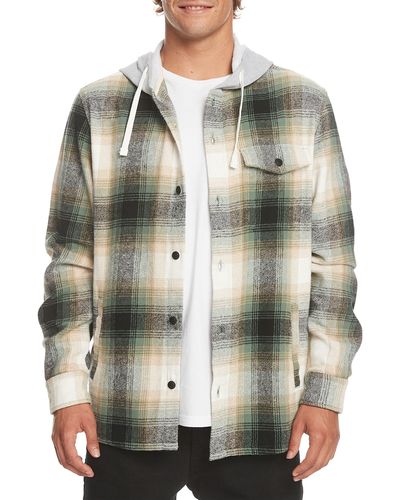 Quiksilver Kinloss Plaid Organic Cotton Hooded Shirt Jacket - Multicolor