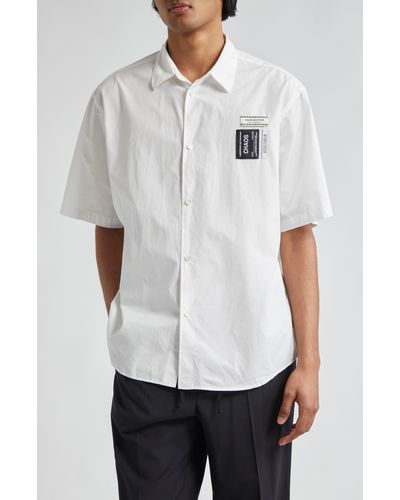 Undercover Oversize Chaos Short Sleeve Button-up Shirt - White