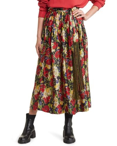 The Great The Highland Floral Print Midi Skirt - Multicolor