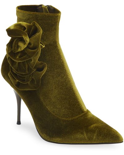 Jeffrey Campbell Florista Pointed Toe Bootie - Green