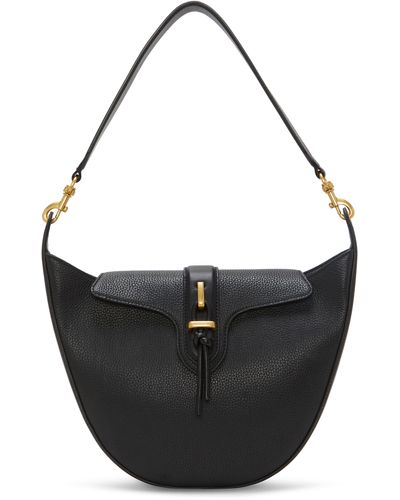 Vince Camuto Maecy Leather Convertible Hobo Bag - Black