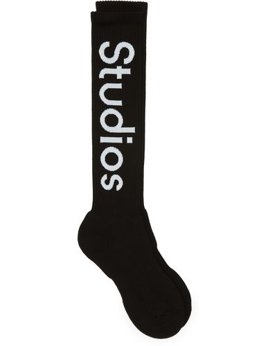 Acne Studios Logo Rib Socks - Black