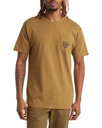 Vans Fishing Club Pocket Graphic T-shirt - Brown