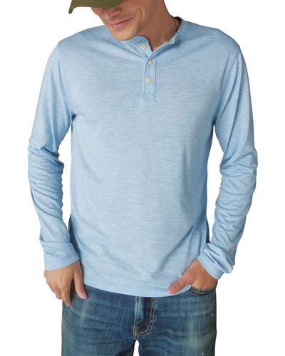 Lucky Brand Long Sleeve Henley Shirt - Blue