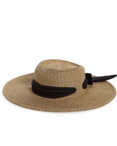 San Diego Hat Straw Gondolier Hat With Scarf Bow - Multicolor