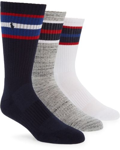 Polo Ralph Lauren Assorted 3-pack Multistripe Crew Socks - Multicolor