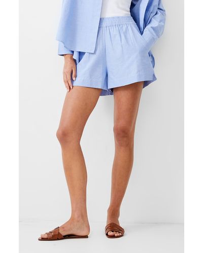 French Connection Cotton Chambray Shorts - Blue
