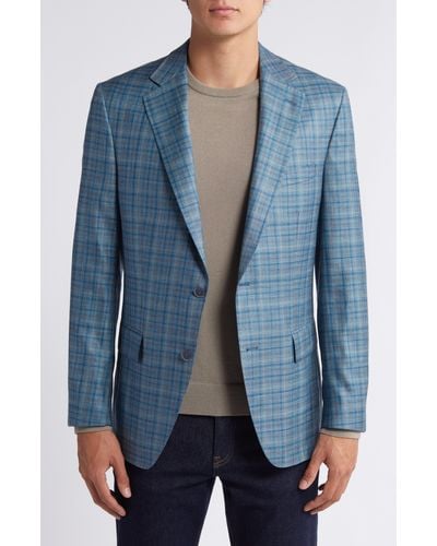 Peter Millar Check Wool & Silk Blend Sport Coat - Blue