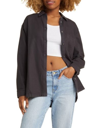 BP. Oversize Cotton Twill Shirt - Black