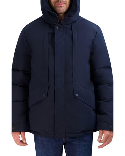 Cole Haan Hooded Down Jacket - Blue