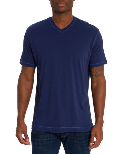 Robert Graham Eastwood V-neck T-shirt - Blue