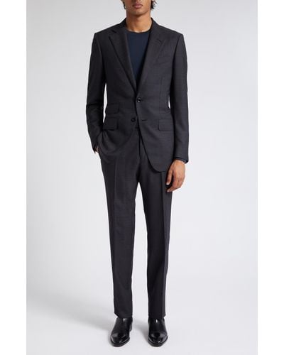 Tom Ford O'connor Canvas Check Wool Suit - Black