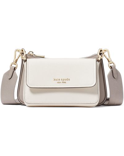 Kate Spade Double Up Colorblock Leather Crossbody Bag - White