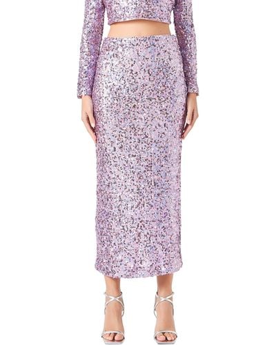 Endless Rose Sequin Midi Skirt - Purple